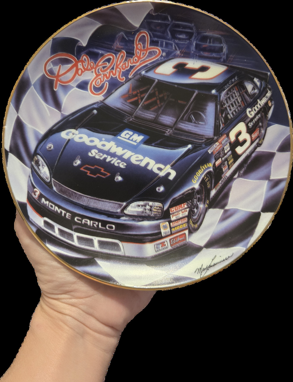 Dale Earnhardt 3 Ready Race Hamilton Collection Plate Sam Bass Goodwrench NASCAR
